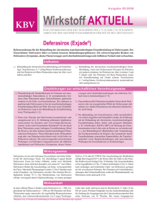 Deferasirox (Exjade®) - Wirkstoff Aktuell