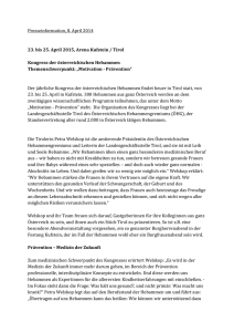 Presseinformation, 8. April 2014 23. bis 25. April 2015, Arena
