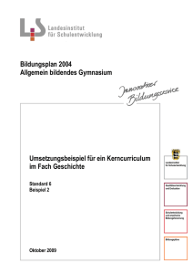 Kerncurriculum Geschichte Gymnasium Standard Klasse 6 (Beispiel 2)