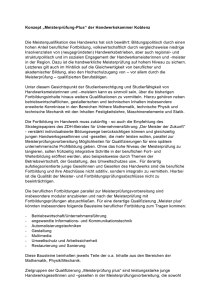 Konzept "Meisterprüfung-Plus" der Handwerkskammer Koblenz