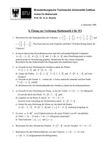 2. Dezember 1999 8. Übung zur Vorlesung Mathematik I für WI 1