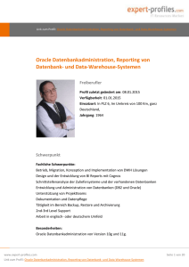 Oracle Datenbankadministration, Reporting von Datenbank