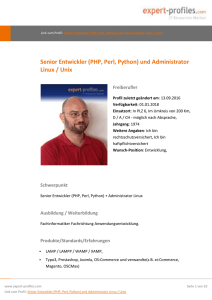 Senior Entwickler (PHP, Perl, Python) und Administrator Linux / Unix