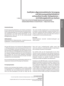 Zwölf Jahre allgemeinmedizinische Versorgung und Betreuung