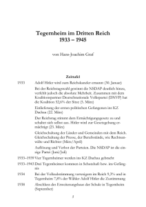 Tegernheim im Dritten Reich 1933 – 1945