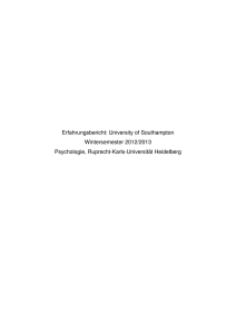 Erfahrungsbericht University Southampton