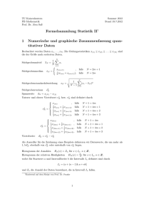 Formelsammlung Statistik II1 1 Numerische und graphische