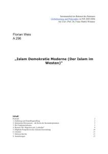 Islam - Demokratie - Moderne