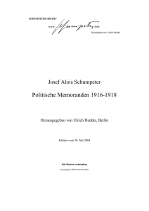 Politische Memoranden 1916-1918 - schumpeter