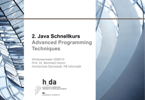 Java Crash Course - Fachbereich Informatik Hochschule Darmstadt
