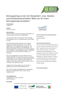 Schnuppertag an der Uni Düsseldorf: Jura, Geistes und
