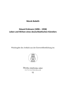 Marek Bobéth Eduard Erdmann (1896 – 1958) Leben und Wirken