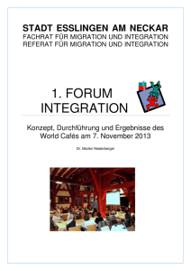 1. forum i integration - Stadt Esslingen am Neckar