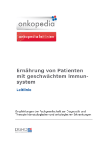 ErnÃ¤hrung von Patienten mit geschwÃ¤chtem Immunsystem