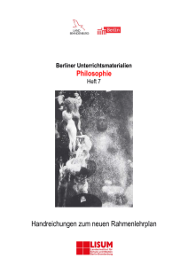 Philosophie Handreichungen zum neuen Rahmenlehrplan