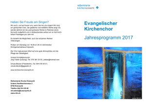 Programm: - Evangelischer Kirchenchor Küsnacht