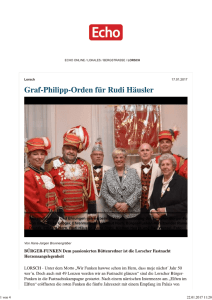 Graf Philipp Orden für Rudi Häusler - Bürger