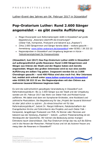 Pop-Oratorium Luther: Rund 2.600 Sänger