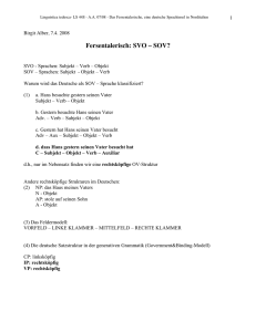 Fersentalerisch: SVO – SOV?