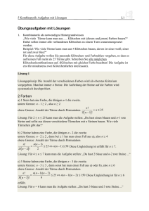 Aufgaben zur Kombinatorik mit Lösungen - Mathematik, Uni