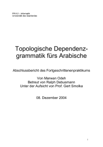 grammatik fürs Arabische - Universität des Saarlandes