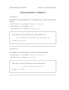 Klausurähnliche Aufgaben