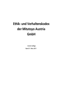 Ethik- und Verhaltenskodex der Mitutoyo Austria GmbH