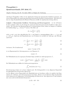 Übungsblatt 5 Quantenmechanik (WS 2016/17)