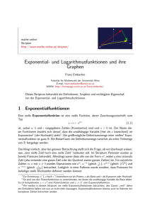 Exponential- und Logarithmusfunktionen und ihre