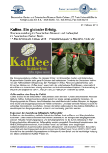 Kaffee. Ein globaler Erfolg. - Botanischer Garten und Botanisches