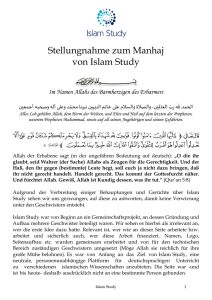 Stellungnahme zum Manhaj von Islam Study