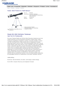 Meade NG-/NGC-Refraktor-Teleskope Seite 1 von 2 [Product]