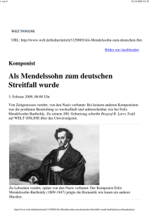 Komponist: Als Mendelssohn zum deutschen Streitfall wurde