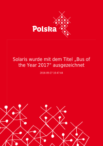 Solaris wurde mit dem Titel „Bus of the Year 2017