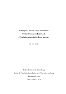 Werbewirkung von Layer-Ads - Wirtschaftswissenschaften