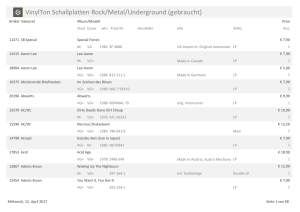 VinylTon Schallplatten Rock/Metal/Underground (gebraucht)