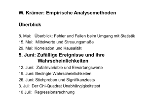 W. Krämer: Empirische Analysemethoden Überblick 5. Juni