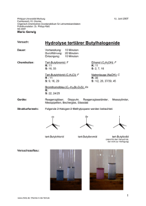 Hydrolyse tertiärer Butylhalogenide