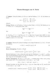 Musterlösungen zur 9. Serie