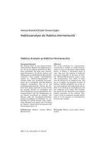 Habitusanalyse als Habitus-Hermeneutik