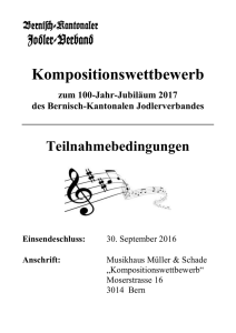 Kompositionswettbewerb - Kantonaler Jodlerverband