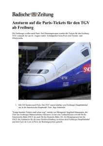 Ansturm auf die Paris-Tickets für den TGV ab Freiburg
