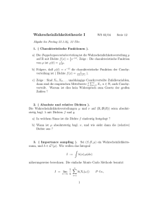 Wahrscheinlichkeitstheorie I