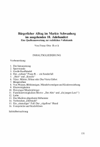 B&uuml;rgerlicher Alltag im Markte Schwanberg im ausgehenden 18