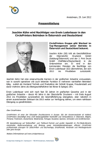 Joachim Kühn wird Nachfolger von Erwin Loderbauer in den