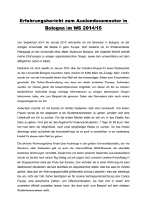 Erfahrungsbericht zum Auslandssemester in Bologna im WS 2014/15