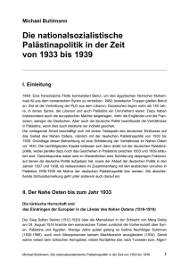 Michael Buhlmann Die nationalsozialistische Palästinapolitik in der