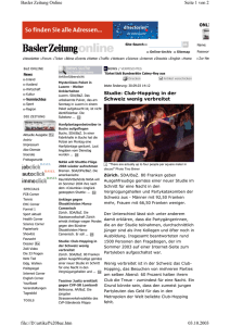 Studie: Club-Hopping in der Schweiz wenig verbreitet Seite 1 von 2
