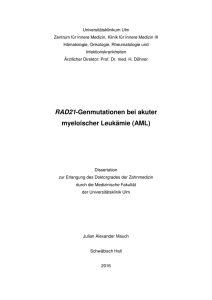 RAD21-Genmutationen bei akuter myeloischer Leukämie (AML)