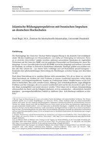 Islamische Bildungsperspektiven mit bosnischen Impulsen an